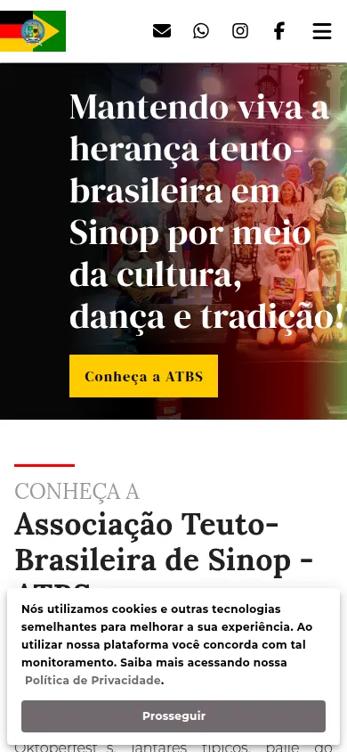Site de ATBS em celular
