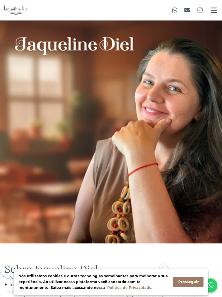 Site de Jaqueline Diel em tablet